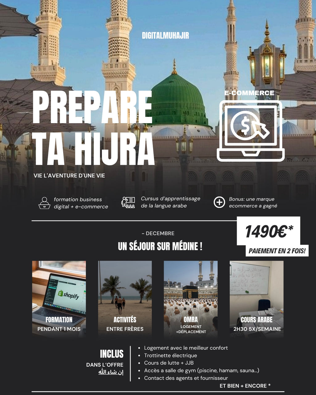 DigitalMuhajir — Cursus Arabe & E-commerce/Business Digital Halal