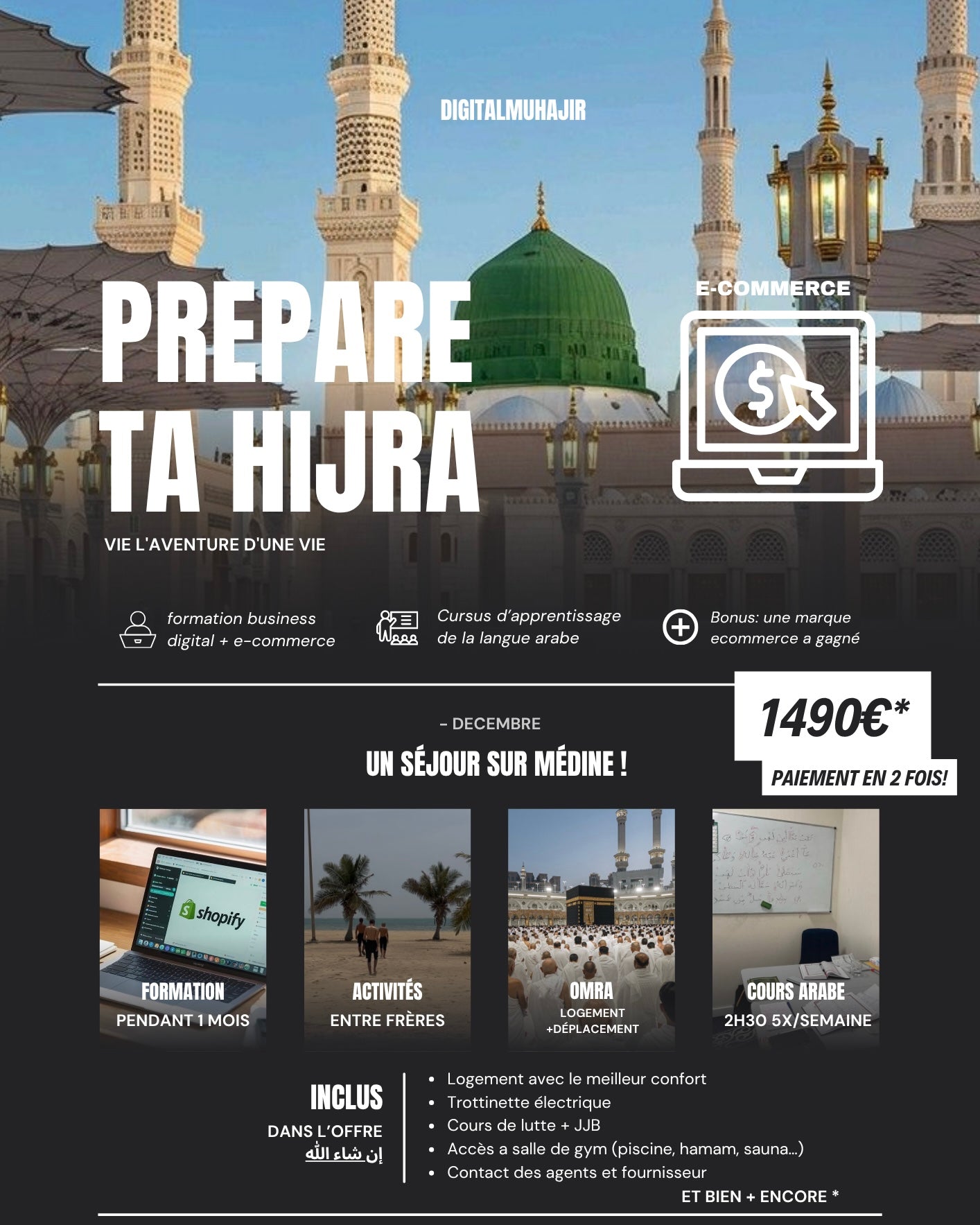 DigitalMuhajir — Cursus Arabe & E-commerce/Business Digital Halal