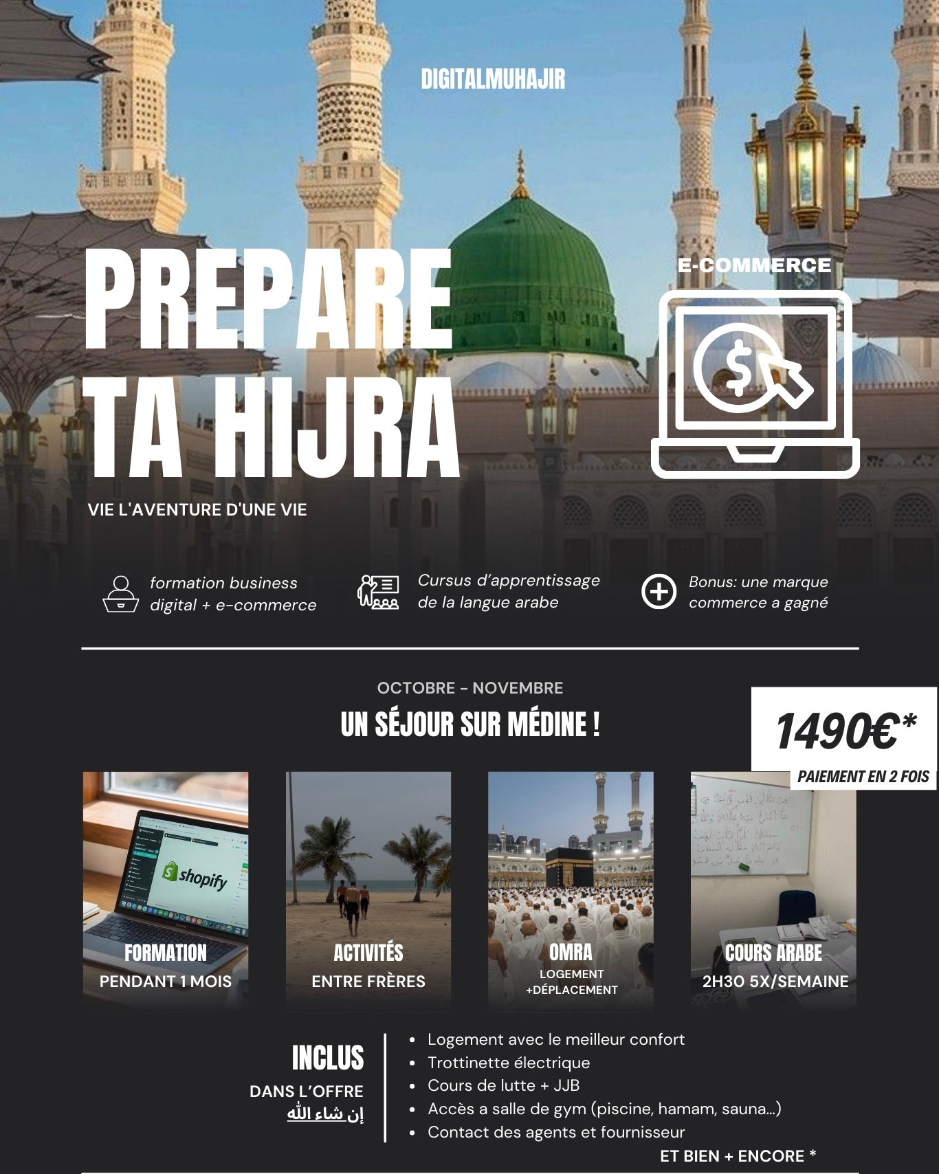 DigitalMuhajir — Cursus Arabe & E-commerce/Business Digital Halal